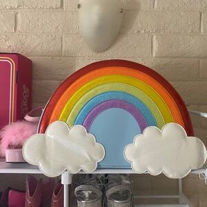 Dollskill whatnot exclusive oversized rainbow tote purse with straps